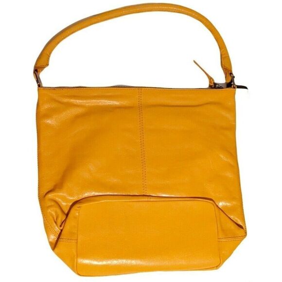 Latico Leather Dee Dee Handbag Tote Orange Tan Leather Handcrafted Shoulder Bag - Picture 2 of 6